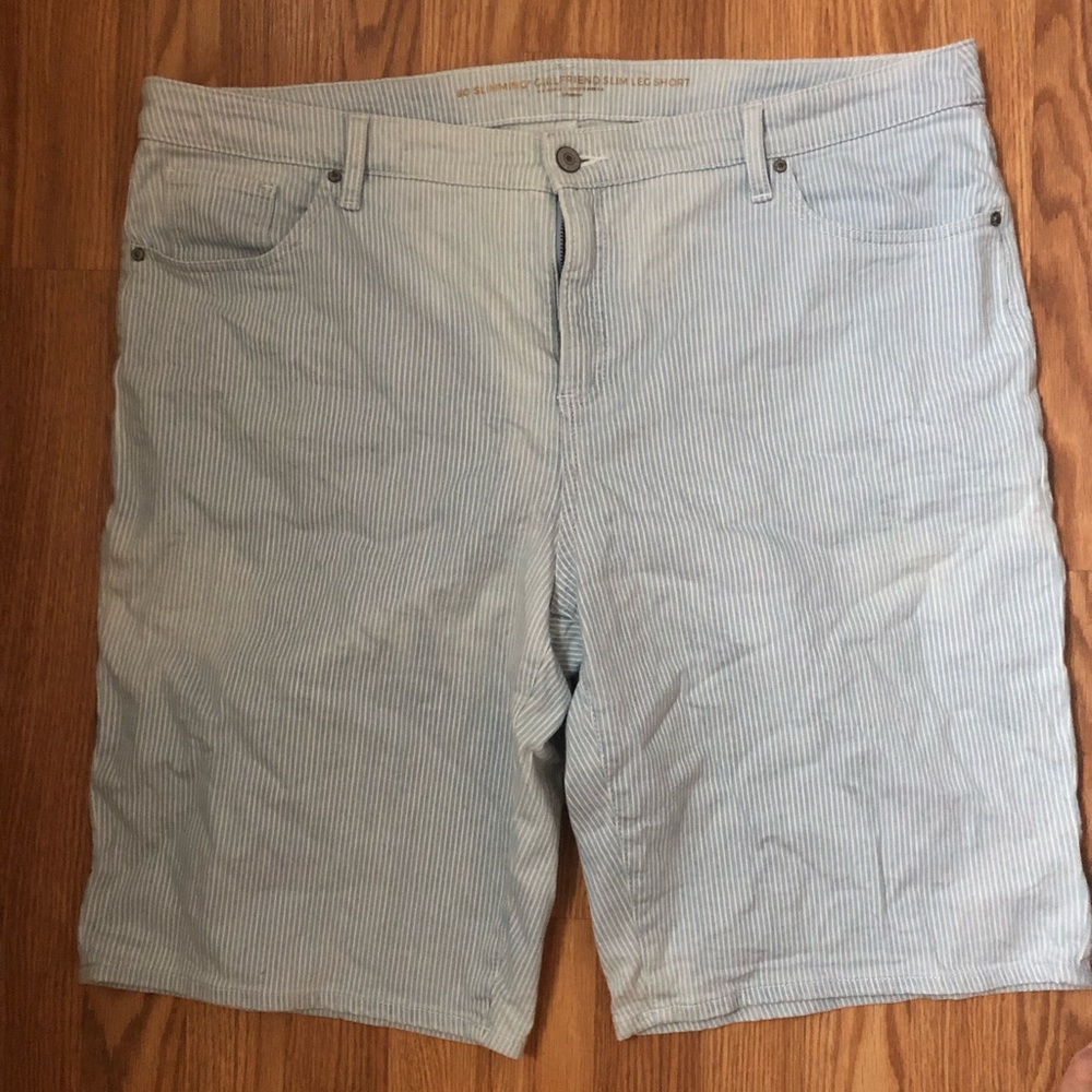 Chico's Light Blue Striped Women's Shorts